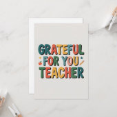 Grateful for You Teacher Appreciation カード (正面/裏面インサイチュ)