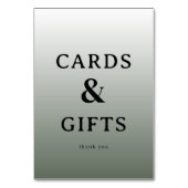 Grateful Gray Minimalist Thank You Card テーブルナンバー (裏面)