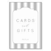 Grateful Gray Minimalist Thank You Card テーブルナンバー (裏面)