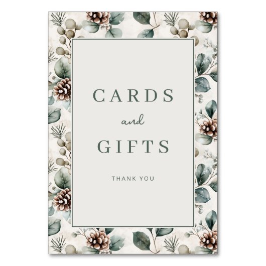 Grateful Green Floral Border テーブルナンバー (正面)