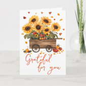 Grateful Harvest Cart Thanksgiving Card カード (正面)