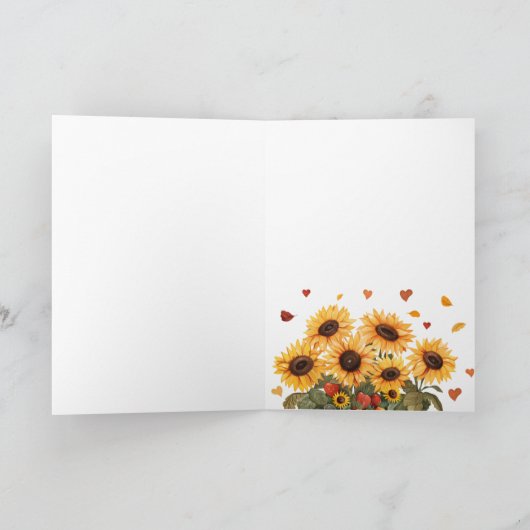 Grateful Harvest Cart Thanksgiving Card カード (内部)