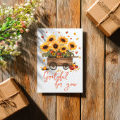 Grateful Harvest Cart Thanksgiving Card カード