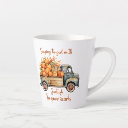Grateful Harvest – Singing to God with Autumn Joy カフェラテマグ (右)