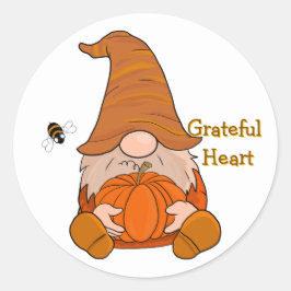 Grateful Heart Gnome Sticker ラウンドシール