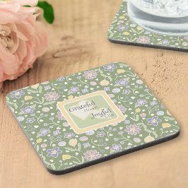 Grateful Heart Joyful Life Floral Coaster Set コースター
