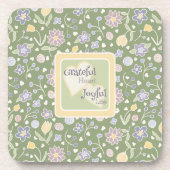 Grateful Heart Joyful Life Floral Coaster Set コースター (正面)