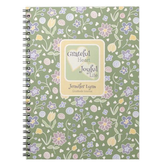 Grateful Heart Joyful Life Personalized Journal ノートブック (正面)