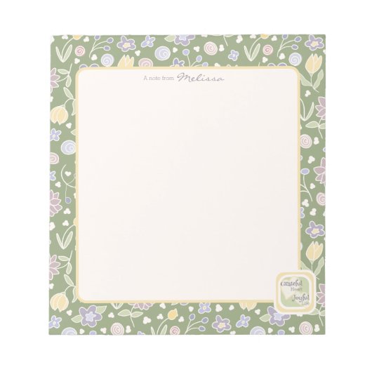 Grateful Heart Joyful Life Personalized Notepad  ノートパッド (正面)