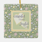 Grateful Heart Joyful Life Photo Ceramic Ornament セラミックオーナメント (正面)
