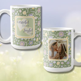 Grateful Heart Joyful Life Photo Mug コーヒーマグカップ