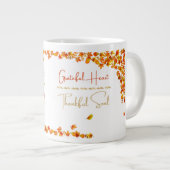 Grateful Heart Thankful Soul マグカップ – シンプルな秋のデザイン (正面右)