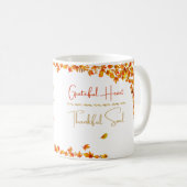 Grateful Heart Thankful Soul マグカップ – ミニマルな秋のデザイン (正面右)