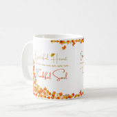 Grateful Heart Thankful Soul マグカップ – ミニマルな秋のデザイン (正面左)