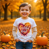 Grateful Heart Watercolor Calligraphy kids Tシャツ