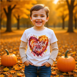 Grateful Heart Watercolor Calligraphy kids Tシャツ