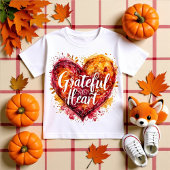 Grateful Heart Watercolor Calligraphy kids Tシャツ