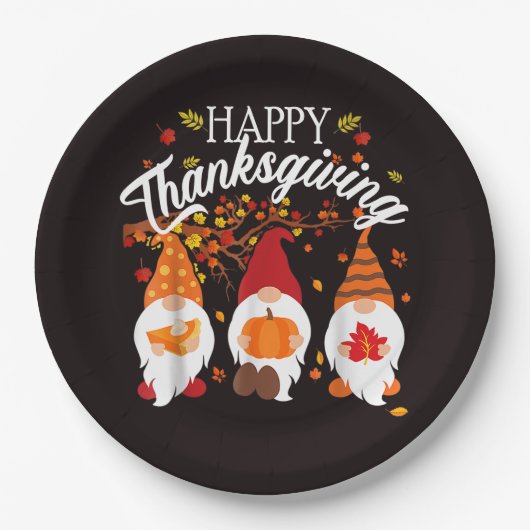 Grateful Hearts & Autumn Whimsy ペーパープレート (正面)