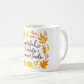 ''Grateful Hearts, Peaceful Souls' Mug コーヒーマグカップ (正面右)