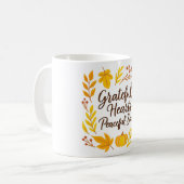 ''Grateful Hearts, Peaceful Souls' Mug コーヒーマグカップ (正面左)
