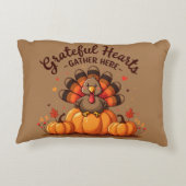 Grateful Hearts Thanksgiving Turkey アクセントクッション (裏面)