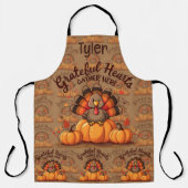 Grateful Hearts Thanksgiving Turkey エプロン (正面)