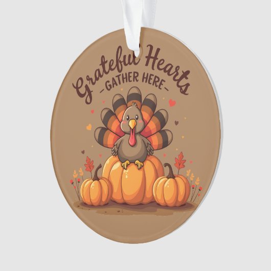 Grateful Hearts Thanksgiving Turkey オーナメント (正面)
