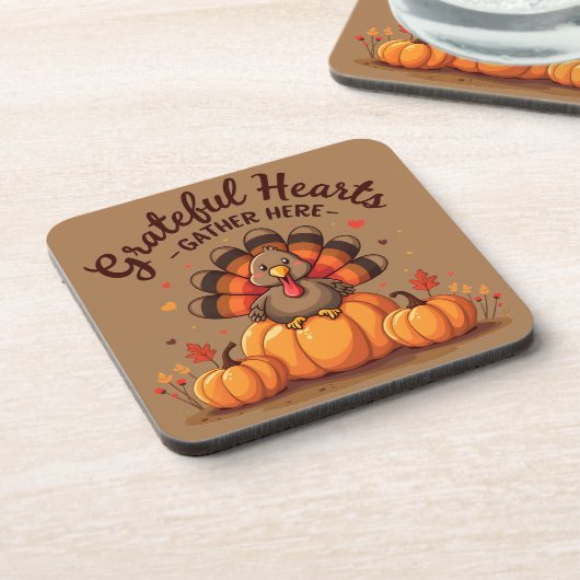 Grateful Hearts Thanksgiving Turkey コースター (左側)