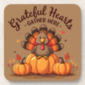 Grateful Hearts Thanksgiving Turkey コースター (正面)