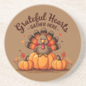 Grateful Hearts Thanksgiving Turkey コースター (正面)