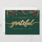 Grateful Modern Script Holly Pine business logo シーズンカード (正面)