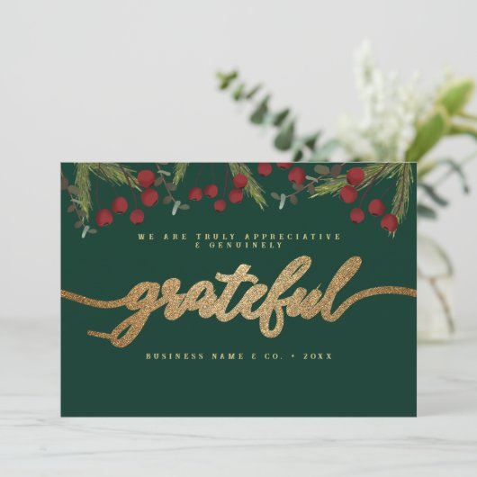 Grateful Modern Script Holly Pine business logo  シーズンカード (スタンド正面)