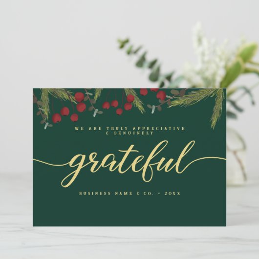 Grateful Modern Script Holly Pine business logo  シーズンカード (スタンド正面)