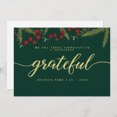 Grateful Modern Script Holly Pine business logo  シーズンカード (正面/裏面)