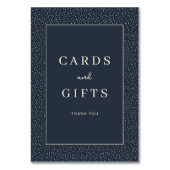 Grateful Navy Blue Elegant Thank You Card テーブルナンバー (裏面)