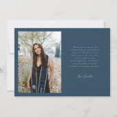 Grateful Navy Blue Multi Photo Graduation 案内状 (裏面)