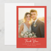 Grateful Peach Elegante Photo サンキューカード (正面/裏面)