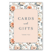 Grateful Peach Floral Vintage Border テーブルナンバー (裏面)