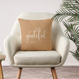 Grateful Personalized Family Name Orange クッション