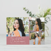 Grateful Pink Multi Photo Graduation 案内状 (スタンド正面)