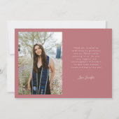 Grateful Pink Multi Photo Graduation 案内状 (裏面)