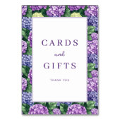 Grateful Purple Floral Hydrangea Border テーブルナンバー (裏面)