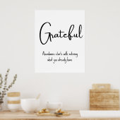 Grateful Quote Motivational Wall Print ポスター (キッチン)