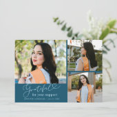 Grateful Teal Multi Photo Graduation 案内状 (スタンド正面)