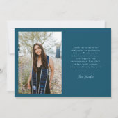 Grateful Teal Multi Photo Graduation 案内状 (裏面)