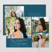 Grateful Teal Multi Photo Graduation 案内状 (正面/裏面)