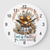 Grateful Thankful Blessed ラージ壁時計 (正面)