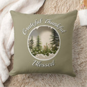 "Grateful, Thankful, Blessed" Accent Throw Pillow クッション (ブランケット)
