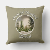 "Grateful, Thankful, Blessed" Accent Throw Pillow クッション (裏面)