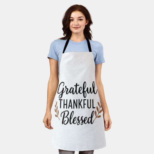 Grateful, Thankful, Blessed Apron エプロン (着用した状態)